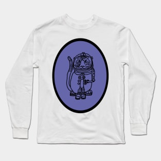 Sci Fi Astronaut Space Tiger Oval Long Sleeve T-Shirt